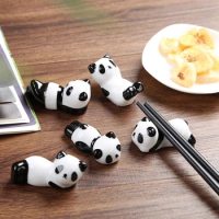 Cute Cartoon Panda Ceramic Chopsticks Holder Stand Practical Fashion Kitchen Tableware Chinese Japanese Food Sushi Korean Snacks