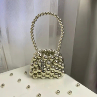FANMY | aura silver pearl bag l| pearl bag | beaded bag | pearls bag | beads bag | pearl bag mini | 