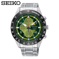 SEIKO精工 藍寶石不銹鋼三眼計時男士手錶(SNDH37P1)