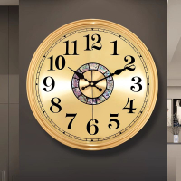 掛鐘 時鐘 客廳時鐘 現代簡約黃銅圓形掛鐘客廳家用時尚新中式輕奢高檔裝飾掛墻時鐘表