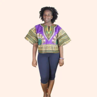 2019 Newest Fashion African Dashiki Ankara Wax Trendy New African Dashiki Java Wax Cotton Print Fabric Mini Tunic Top Patapa