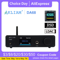 AkLIAM DA68 ES9068AS DAC QCC5125 Bluetooth LDAC DSD512 PCM384 Audio Decoder