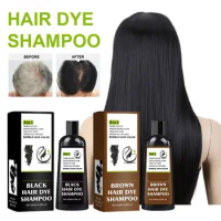 100ml 3 In 1 Hair Color Shampoo Black Hair Dye Covering White Hair Shampoo Black Plant Hair Dye Fast Hair Dye Cream Styling