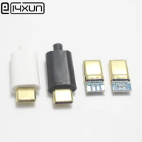 1/2/5Pcs Gold Plated USB-C 3.1 DIY OTG Plug USB-3.1 4Pin Welding Male Jack Type C Connector with PCB Board Terminal
