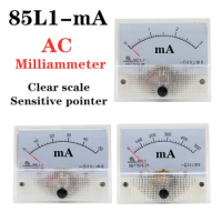 85L1 0-50mA 1mA 20mA 30mA 100mA 200mA 500mA AC Analog Panel Ampere Current Meter Ammeter Gauge 85C1 White 0-50mA 64*56mm