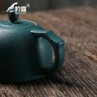 復古風黛綠粗陶茶壺泡茶壺單個人專用黑陶紅茶小茶壺一人用茶水壺
