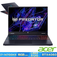 Acer 宏碁 Predator Helios Neo PHN16-72-74BH 16吋電競筆電(i7-14700HX/RTX 4060/16GB/512GB/Win11)