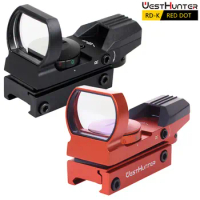 WestHunter RD-K Compact Hunting Red Dot Scope Red &amp; Green 4 Reticles Tactical Reflex Optical Sights For 20mm Rail