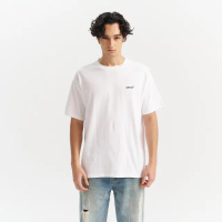 【LEVIS 官方旗艦】男款 短袖T恤/迷你刺繡摩登復古Logo/寬鬆休閒版型 白 上衣 人氣新品 A0637-0000