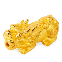 【JING YANG 晶漾】黃金擺件巨大招財貔貅可自行串珠穿繩(3.2錢±0.05錢)