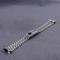 Rolamy 22mm 316L Steel Solid Curved End Screw Links With Oyster Clasp Jubilee Bracelet Strap For Casio MDV-106 MDV-106B Watch