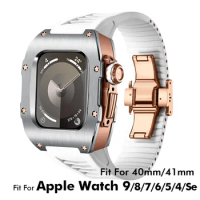 for Apple Watch 41mm 40mm Customization Retrofit Kit Titanium High Quality Conversion Protect iwatch 9 8 7 6 5 4 SE case strap
