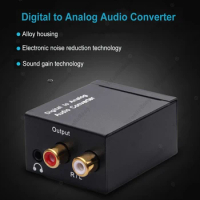 Digital to Analog Audio Converter Optical Fiber Coaxial Signal to Analog DAC Spdif Stereo with 3.5MM Jack RCA Amplifier Decoder