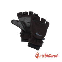 【Wildland 荒野】中性 防風保暖翻蓋手套-黑色 W2012-54(保暖手套/翻蓋手套/機車/旅遊)
