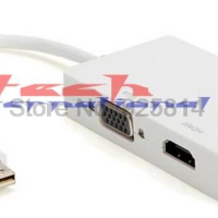 50pcs,HMDI Converter Mini Display Port Thunderbolt to DVI VGA HDMI-Compatible 3 in 1 Converter Adapter