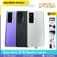 Original Back Battery Cover For Vivo X70 Back Cover V2133A V2104 Housing Door Phone Rear Case With Camera Len Repair Replacement