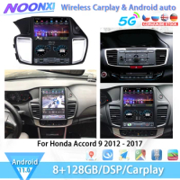 128GB Tesla Style For Honda Accord 9 2012-2017 Android 11.0 Car Radio Multimedia Player GPS Navigation DVD 5G Carplay Head Unit