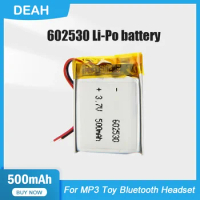 1-2PCS 602530 500mAh 3.7V Lithium Polyer Rechargeable Battery For MP3 MP4 GPS Toy Smart Watch Bluetooth Speaker Headset Camera