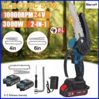 6 Inch Brushless Electric Saw 1/2 Makita Lithium Battery Cordless Portable Mini Pruning Chainsaw Garden Wood Saw Cutting Tools