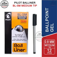 PULPEN PILOT BALLINER 0.8 MM BL-5M MEDIUM TIP BALLPOINT PEN PENA PILOT UKURAN SEDANG TKDN [LUSIN] HI