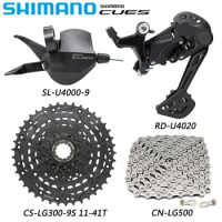 SHIMANO CUES U4000 1X9 Speed U4020 Rear Derailleurs MTB Bike CN-LG500 Chain CS-LG300 11-41T Cassette Bicycle Parts