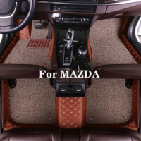 High Quality Customized Double Layer Detachable Diamond Pattern Car Floor Mat For MAZDA CX-8 CX-9 Mazda 5 (6seat 7seat)