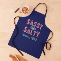 Boston Massachusetts Sassy and Salty Apron For Men kitchen girl Apron