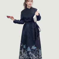 Big size Hanfu 5XL Dress for Fat MM 2023 Woman Fashion Summer Solid Skirt Loose plus size lack Dress Women Clothing