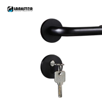 luminum Space Split Mechanical Lock Indoor Lockset Handle Locks Simple Sub Black Color Room Door-lock