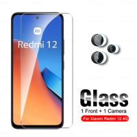 2-in-1 Camera Tempered Glass For Xiaomi Redmi 12 4G 5G 2023 6.79inch Screen Protector Readmi Redmy 12 Redmi12 HD Protective Film