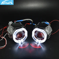 Ronan 2.5 Bixenon 8.1 Projector Lens HID Use H1 Bulb H1 H4 H7 Socket with LED Optical Angel Eyes Integration Shrouds Retrofit