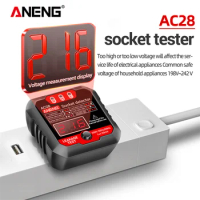 ANENG AC28 Socket Detector US/EU Universal Battery Tester Checker Test Power Socker LCD Voltage Tester Phase Meter Detector Tool