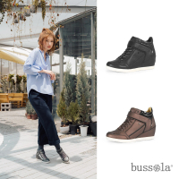 【bussola】PISA 牛皮綁帶內增高厚底休閒鞋(多色任選)