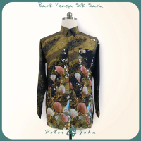 Grab Now Malaysia Batik Shirt Satin Silk Long Sleeve [7047] Peter N John