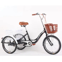 20 inch tricycle adult pedal tricycle with frame black yellow blue red