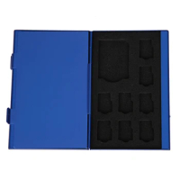 Memory Card Case Aluminium Alloy 8 TF + 4 SD Memory Cards Storage Box SD Card Holder