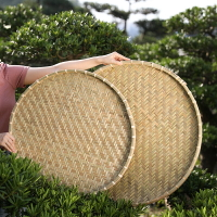 竹制品竹編簸箕 手工竹匾 茶葉陳皮晾曬盤 竹編盤繪畫裝飾