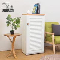 【南亞塑鋼】1.6尺單門百葉塑鋼收納置物櫃/隙縫櫃/鞋櫃(白色+木紋色)