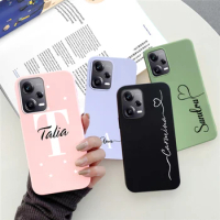 Custom Personalised Initial Name Case For Xiaomi Redmi Note 12 4G 5G Global Case For Redmi Note 12 Pro + Plus Note12 Pro Cover