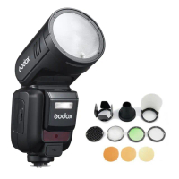 【Godox 神牛】V100+ AK-R1 套組 TTL 鋰電圓頭機頂閃光燈(公司貨)