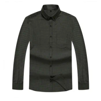 6XL 7XL 8XL 11XL 12XL Plus Size Men's Plaid Long Sleeve Shirt Fashion Business Casual Loose Straight Shirt Male Brand Clothes