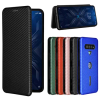 For Xiaomi Black Shark 4 Case Luxury Flip Carbon Fiber Skin Wallet Magnetic Adsorption Case For Black Shark 4 Pro Phone Bags