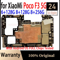 Working For Xiaomi Poco F3 5G Motherboard 8G+128G 8G+256G 100% Unlocked Original Logic Board Mainboard For Xiaomi Poco F3 5G