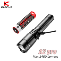 Klarus A2 PRO USB-C Rechargeable LED Flashlight 1450Lumens Zoomable Long Runtime With 21700 4000mAh Battery