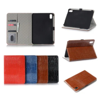 For iPad Mini 6 2021 Case，Crocodile PU Leather Card Holder Smart Flip Stand Cover Case For iPad Mini 6 8.3 inch