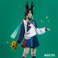 AGCOS Game Genshin Impact Tighnari Cosplay Costume Tighnari Doujin Sweater Coat Cosplay Wig Costumes