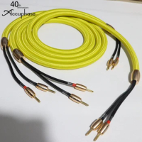 1 pair Top quality Accuphase High fidelity speaker cable 24K gold plated banana plug audiophile audio amplifier connecting line