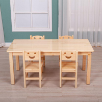 幼稚園桌子 幼稚園實木桌子兒童課桌椅套裝早教寶寶學習桌家用游戲畫畫寫字桌 【CM9925】