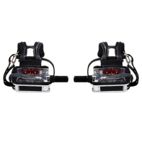 SPD Pedals for Spin Bike with Toe Cages for Shimano Clip Pedals Indoor Exercise Cycling Pl