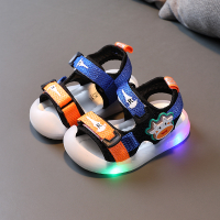 ICK Shop【childrens Kasut】Anti-Kick Closed-Toe Sandals Summer New Light-Up Baby Shoes 0-1-3 Years Old